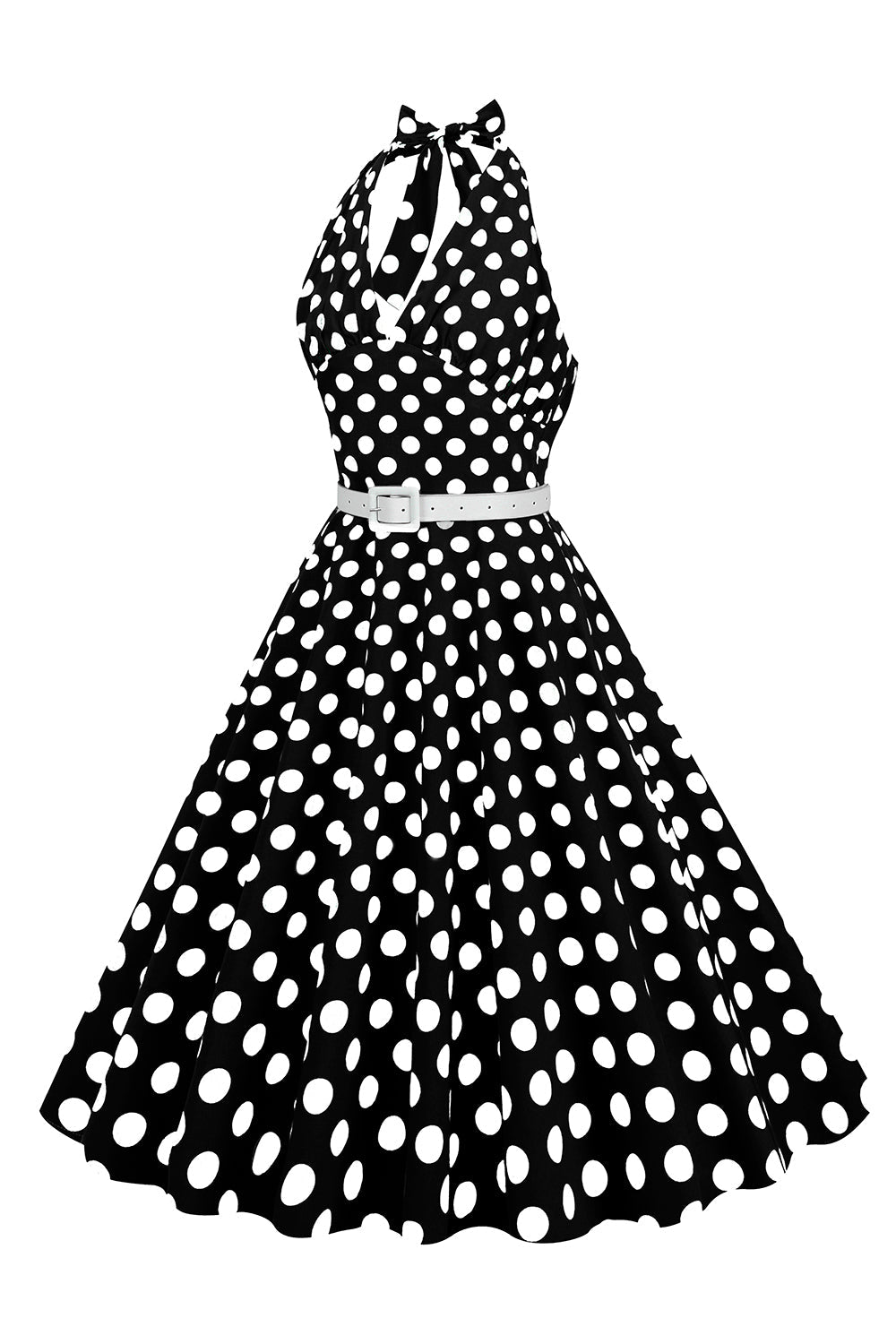Halter Lunares Rojo 1950s Vestido