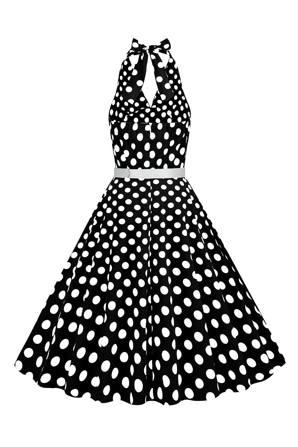 Halter Lunares Rojo 1950s Vestido