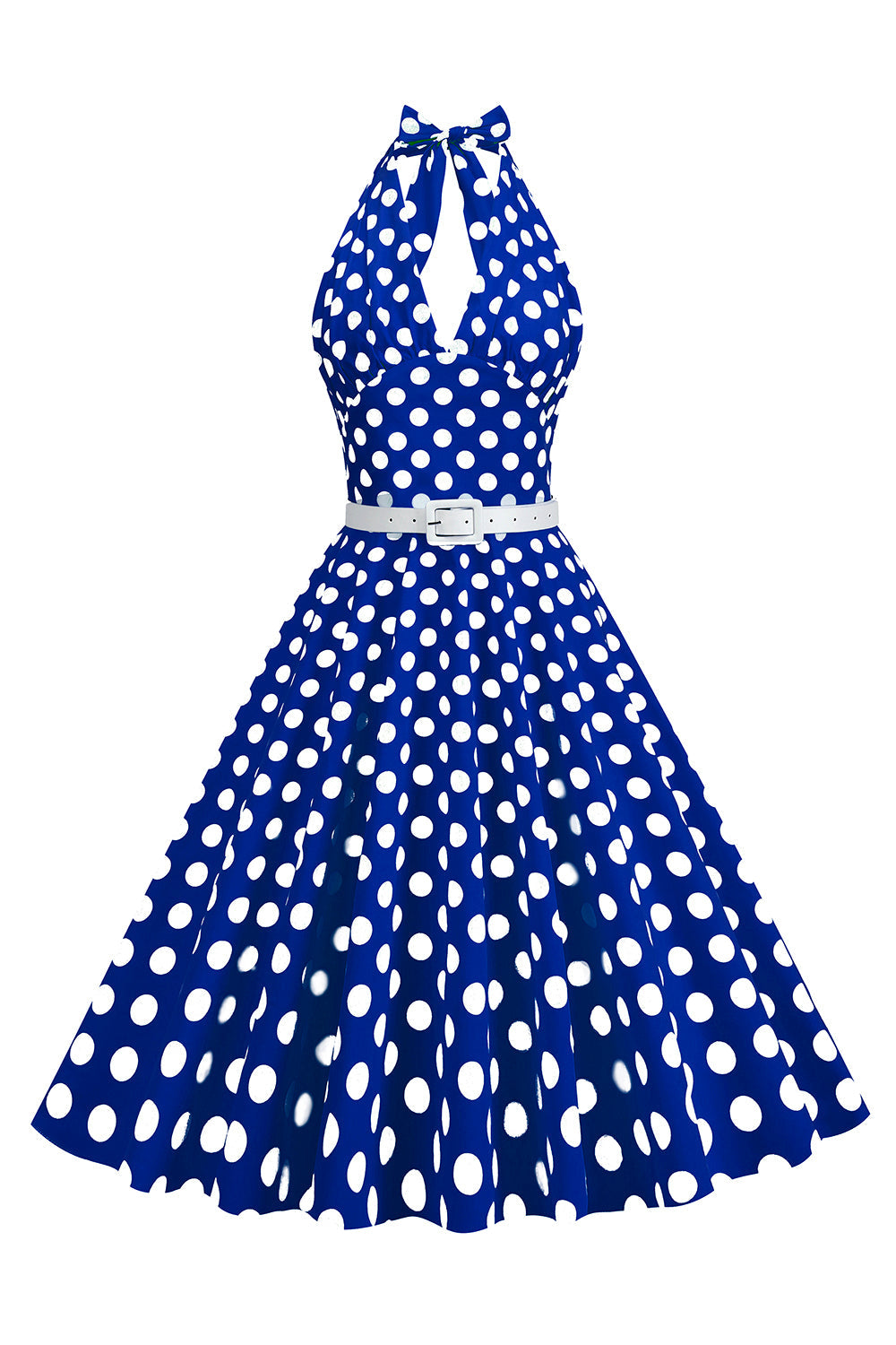 Halter Lunares Rojo 1950s Vestido