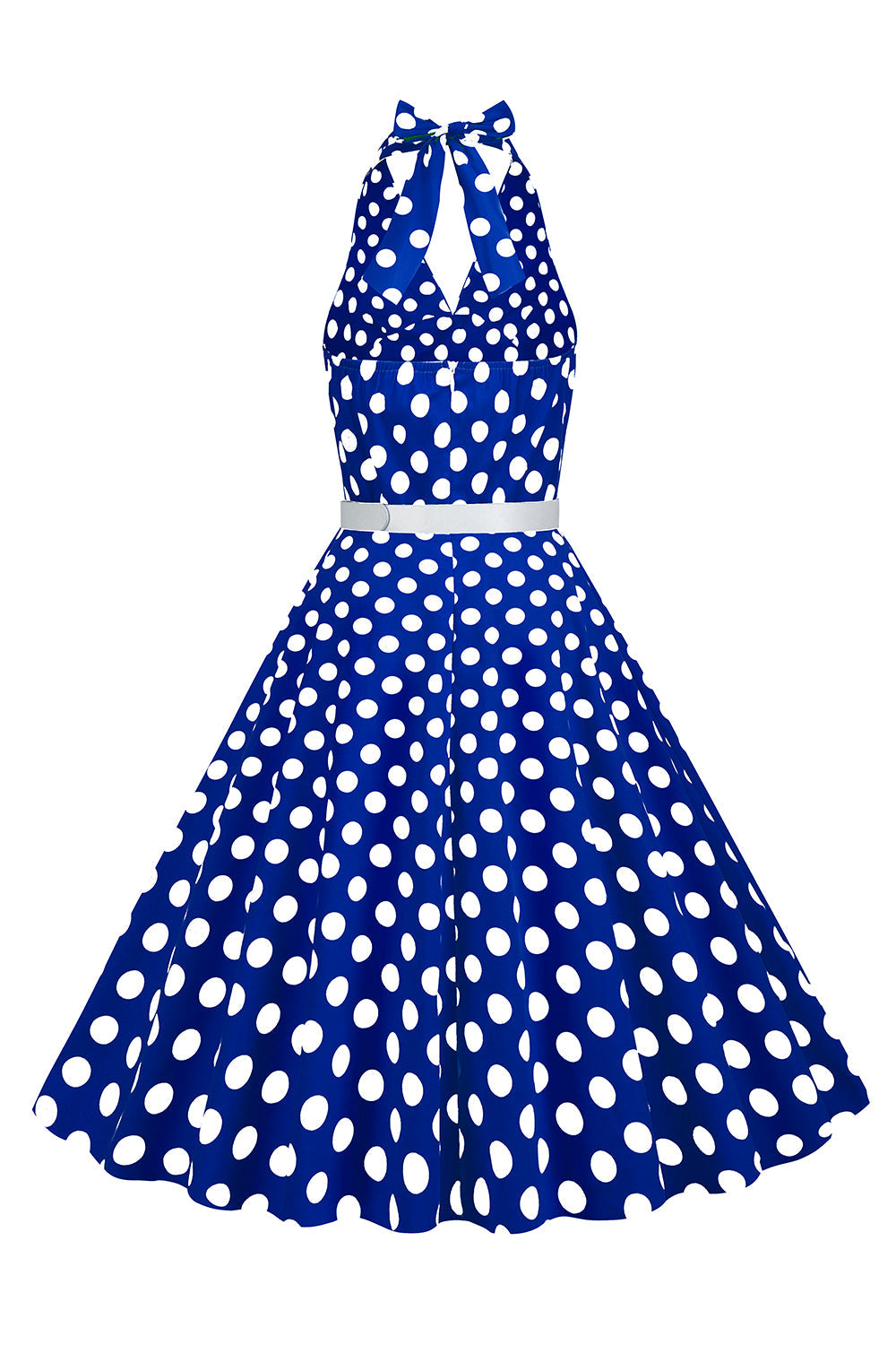 Halter Lunares Rojo 1950s Vestido