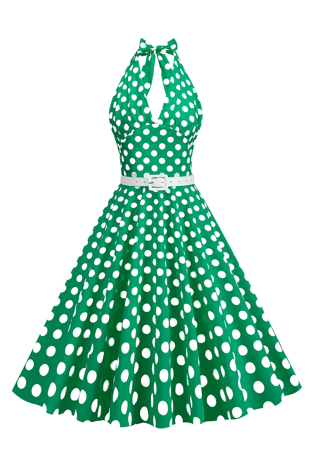 Halter Lunares Rojo 1950s Vestido