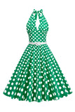 Halter Lunares Rojo 1950s Vestido