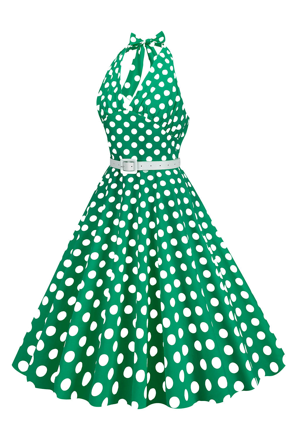 Halter Lunares Rojo 1950s Vestido