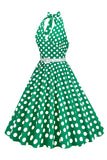 Halter Lunares Rojo 1950s Vestido