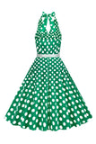 Halter Lunares Rojo 1950s Vestido