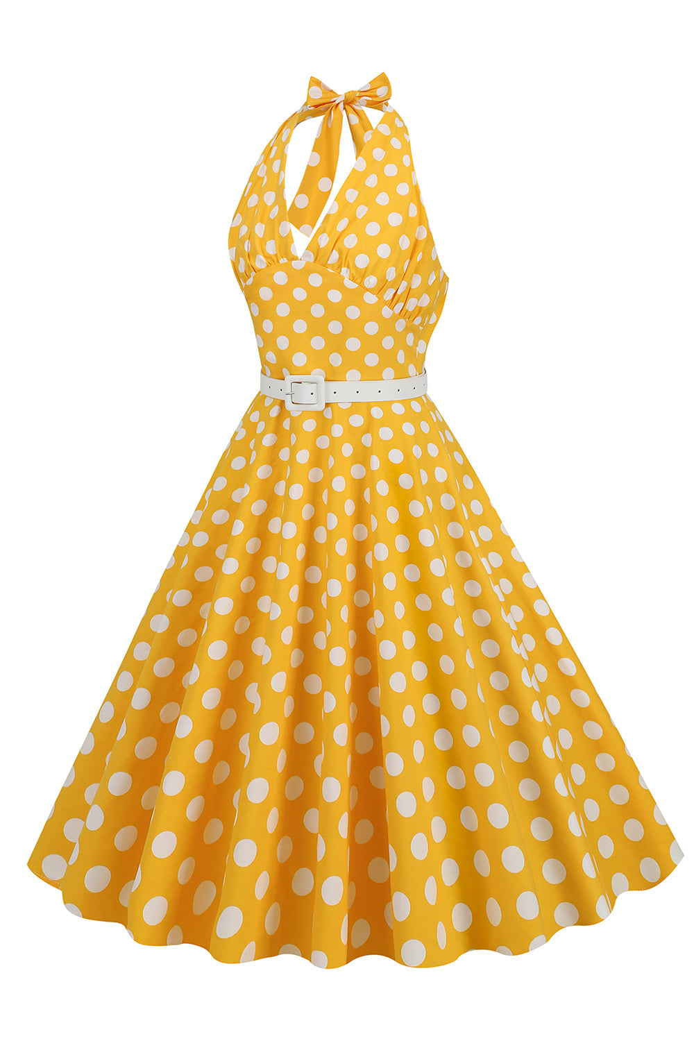 Halter Lunares Rojo 1950s Vestido
