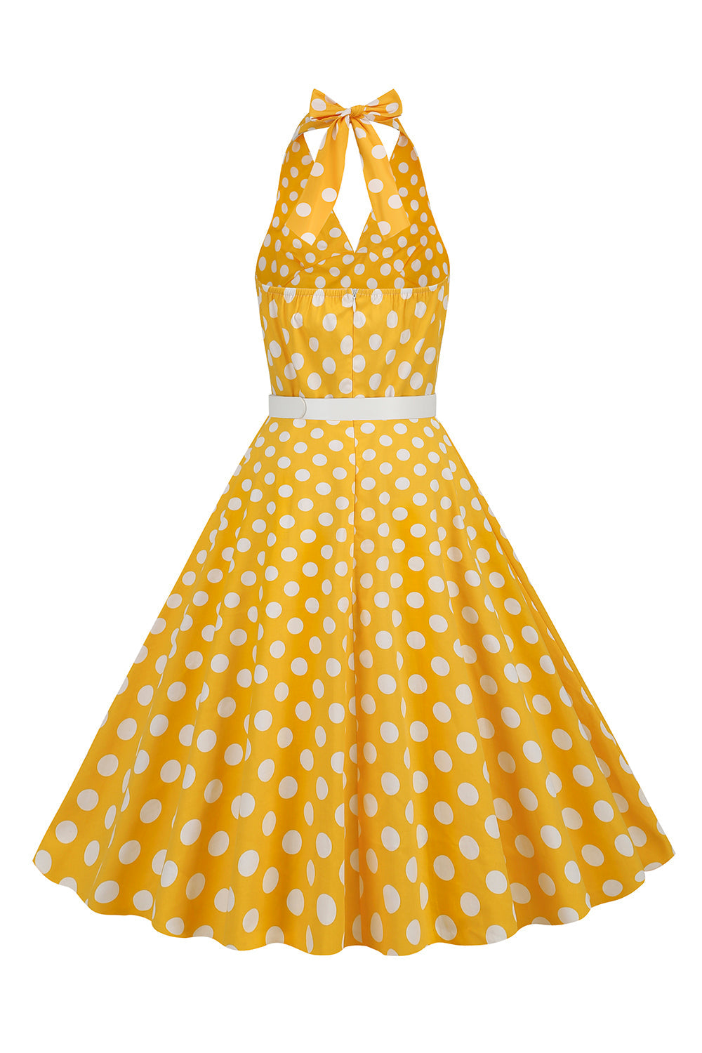 Halter Lunares Rojo 1950s Vestido