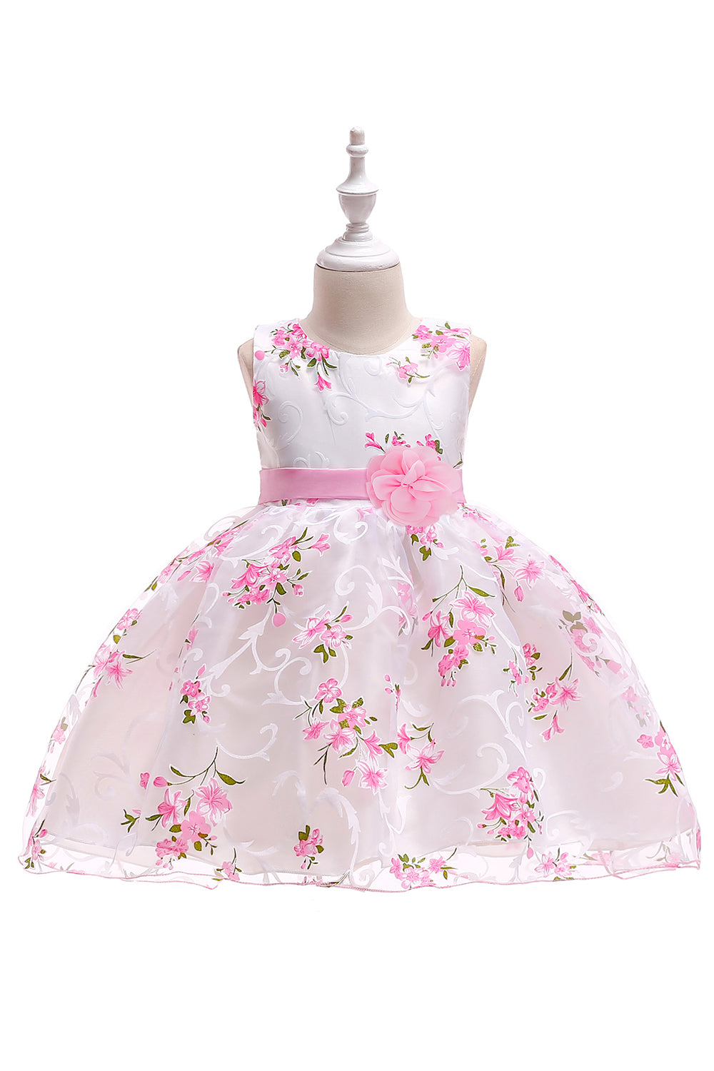 Lindo vestido rosa sin mangas para niñas