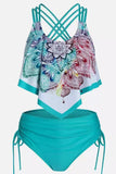 Bañador Estampado Verde Dos Piezas
