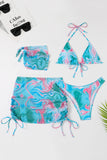 Bikini Estampado Halter Naranje