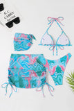 Bikini Estampado Halter Naranje
