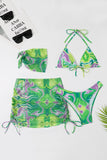 Bikini Estampado Halter Naranje