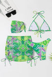 Bikini Estampado Halter Naranje
