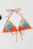 Bikini Estampado Halter Naranje