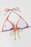 Bikini Estampado Halter Naranje