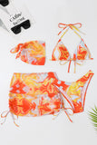 Bikini Estampado Halter Naranje