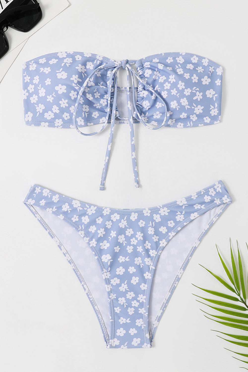 Bañador Floral Azul Dos Piezas