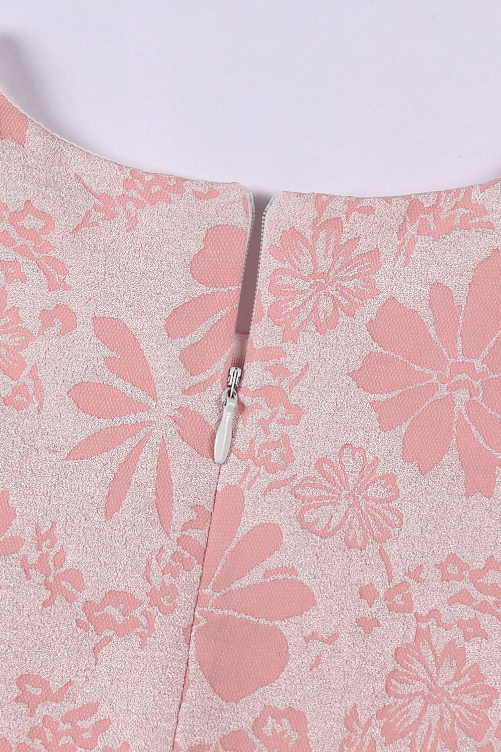 Lindo cuello joya rosa Jacquard vestido de niña