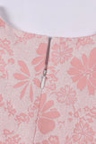 Lindo cuello joya rosa Jacquard vestido de niña