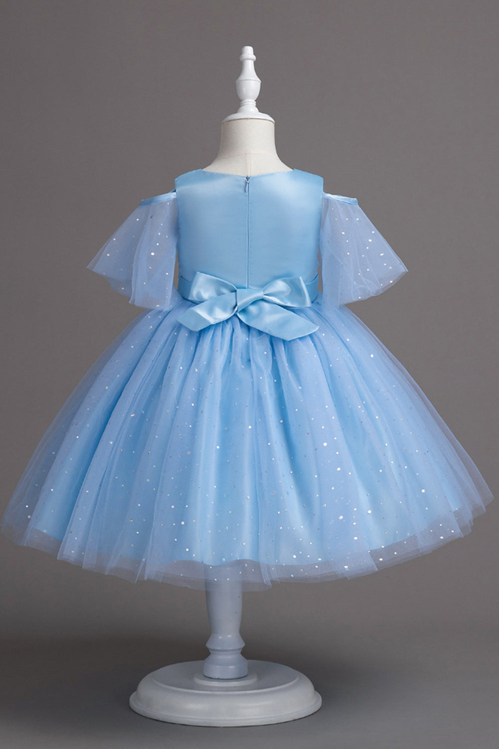 Una línea del hombro Tul burdeos vestido de niña