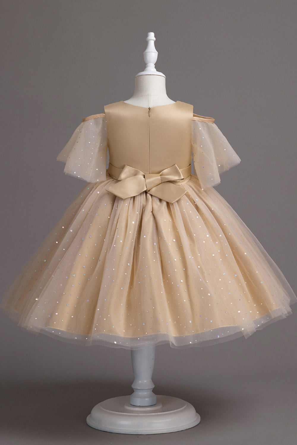 Una línea del hombro Tul burdeos vestido de niña