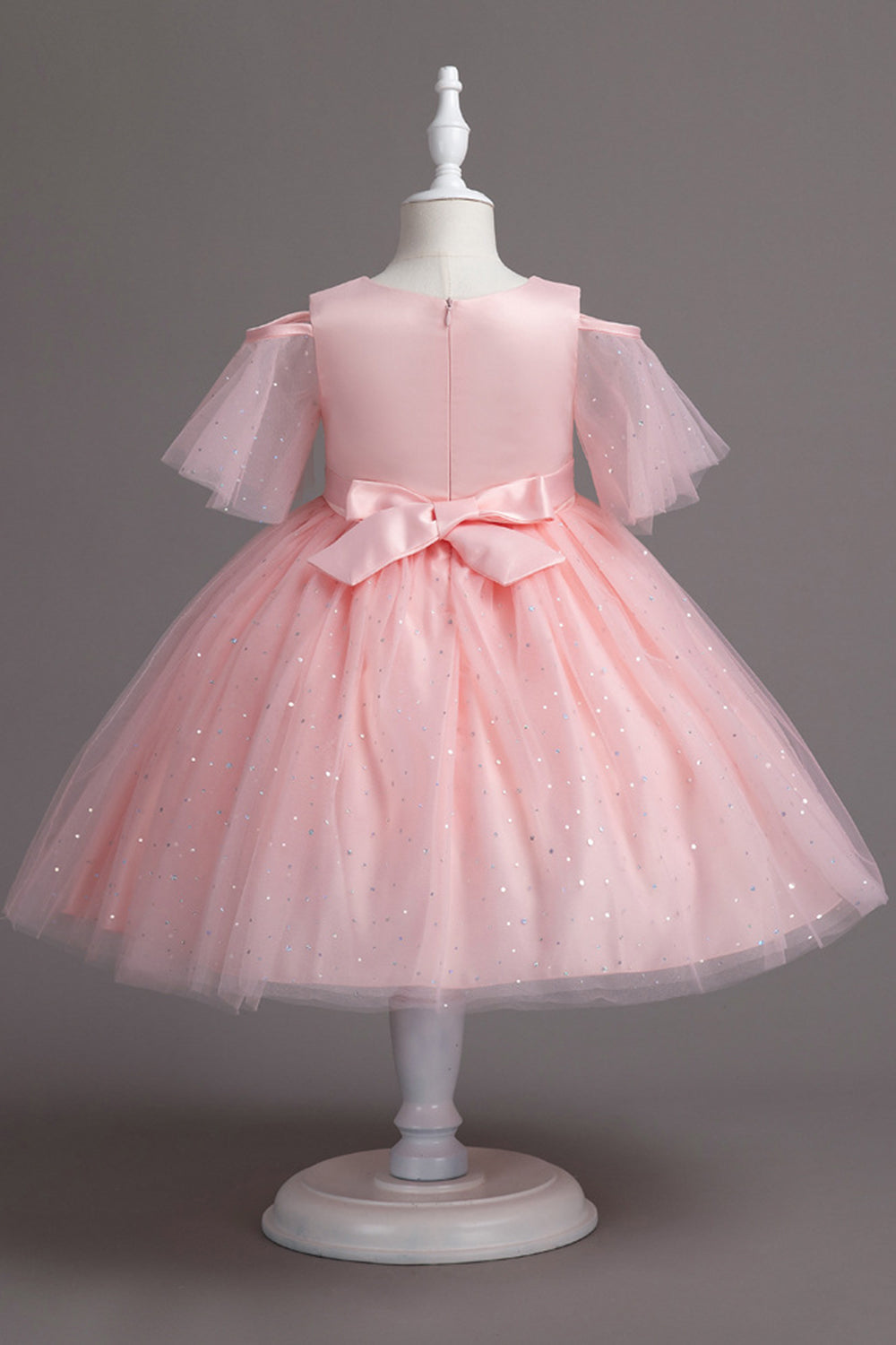 Una línea del hombro Tul burdeos vestido de niña
