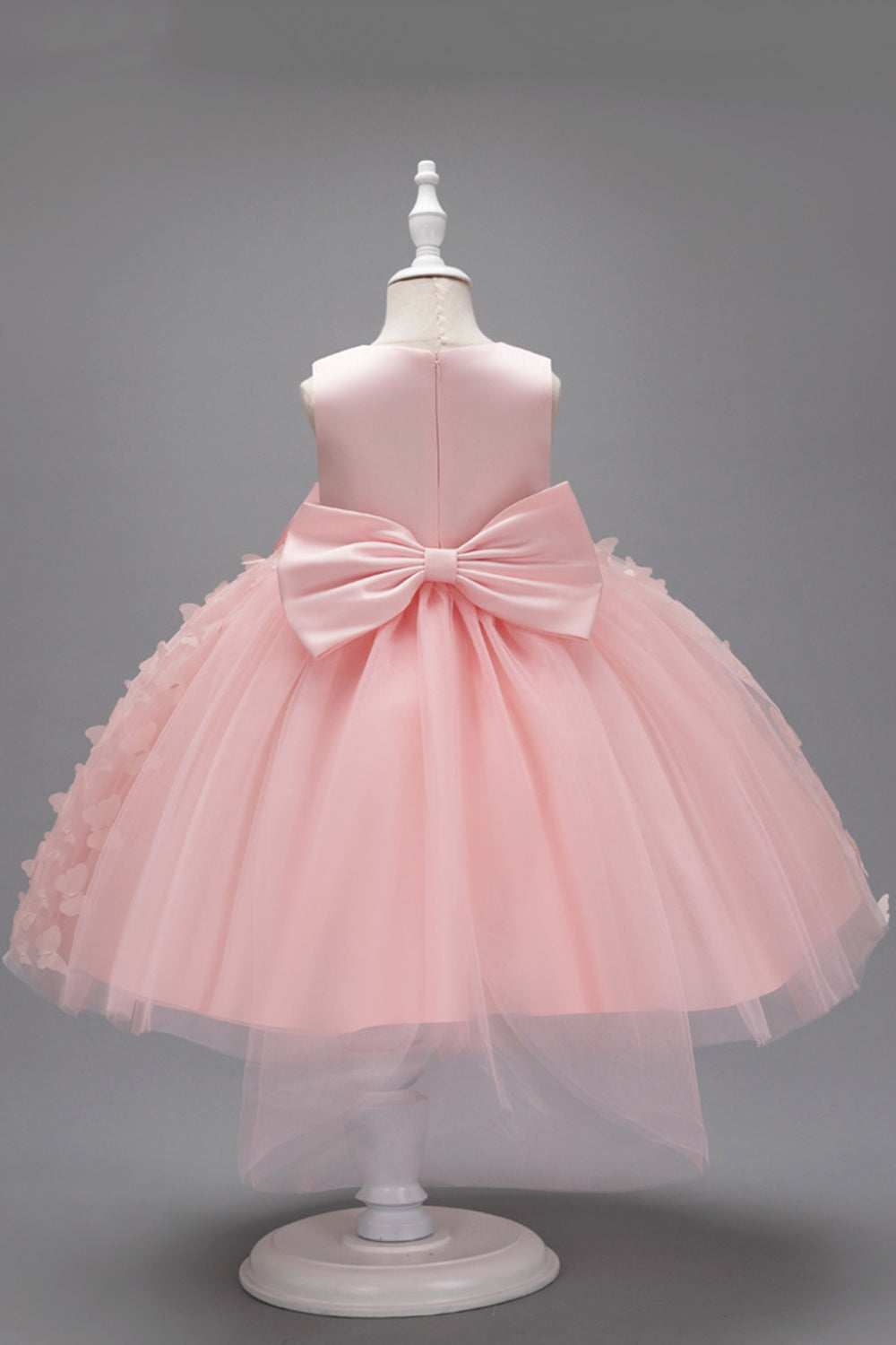 Champagne Princess Butterfly Tul Vestido de niña con lazo