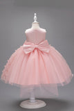 Champagne Princess Butterfly Tul Vestido de niña con lazo
