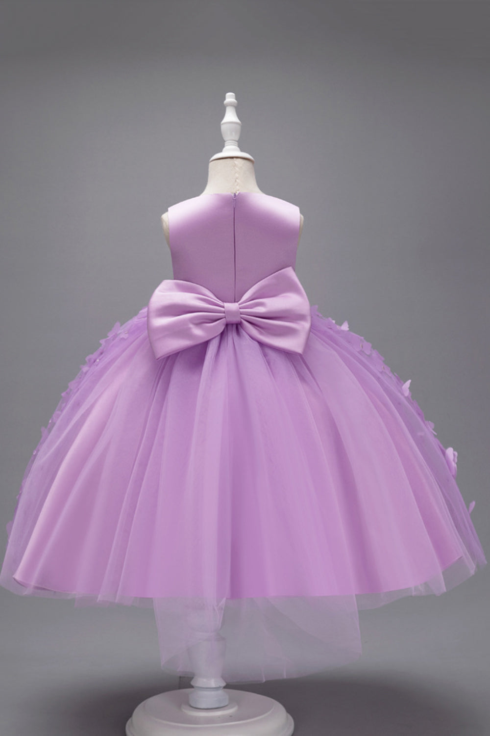 Champagne Princess Butterfly Tul Vestido de niña con lazo