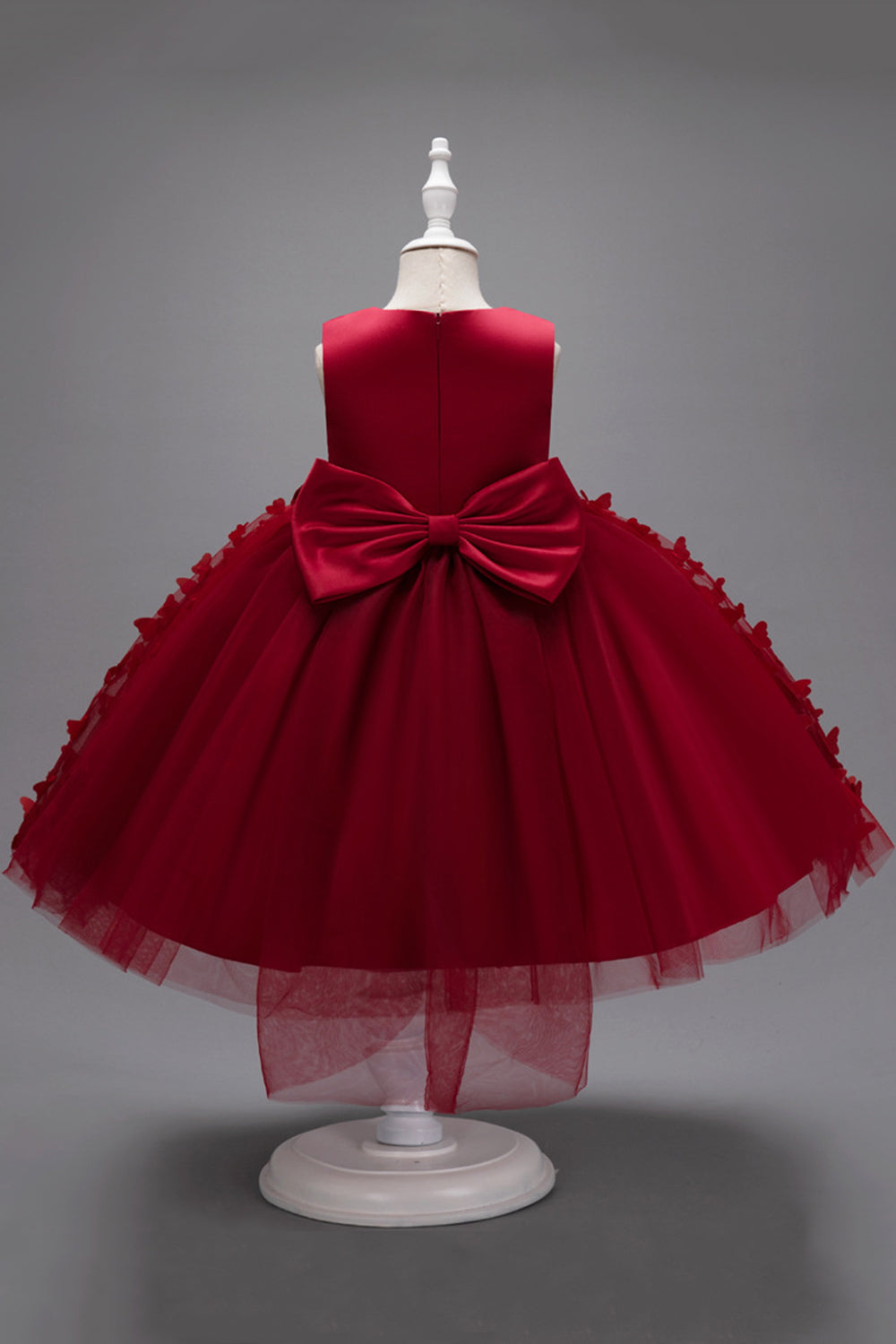Champagne Princess Butterfly Tul Vestido de niña con lazo
