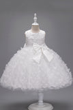 Champagne Princess Butterfly Tul Vestido de niña con lazo