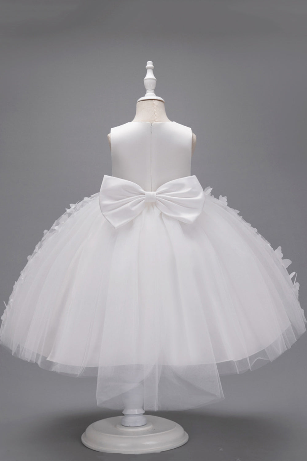 Champagne Princess Butterfly Tul Vestido de niña con lazo