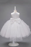 Champagne Princess Butterfly Tul Vestido de niña con lazo