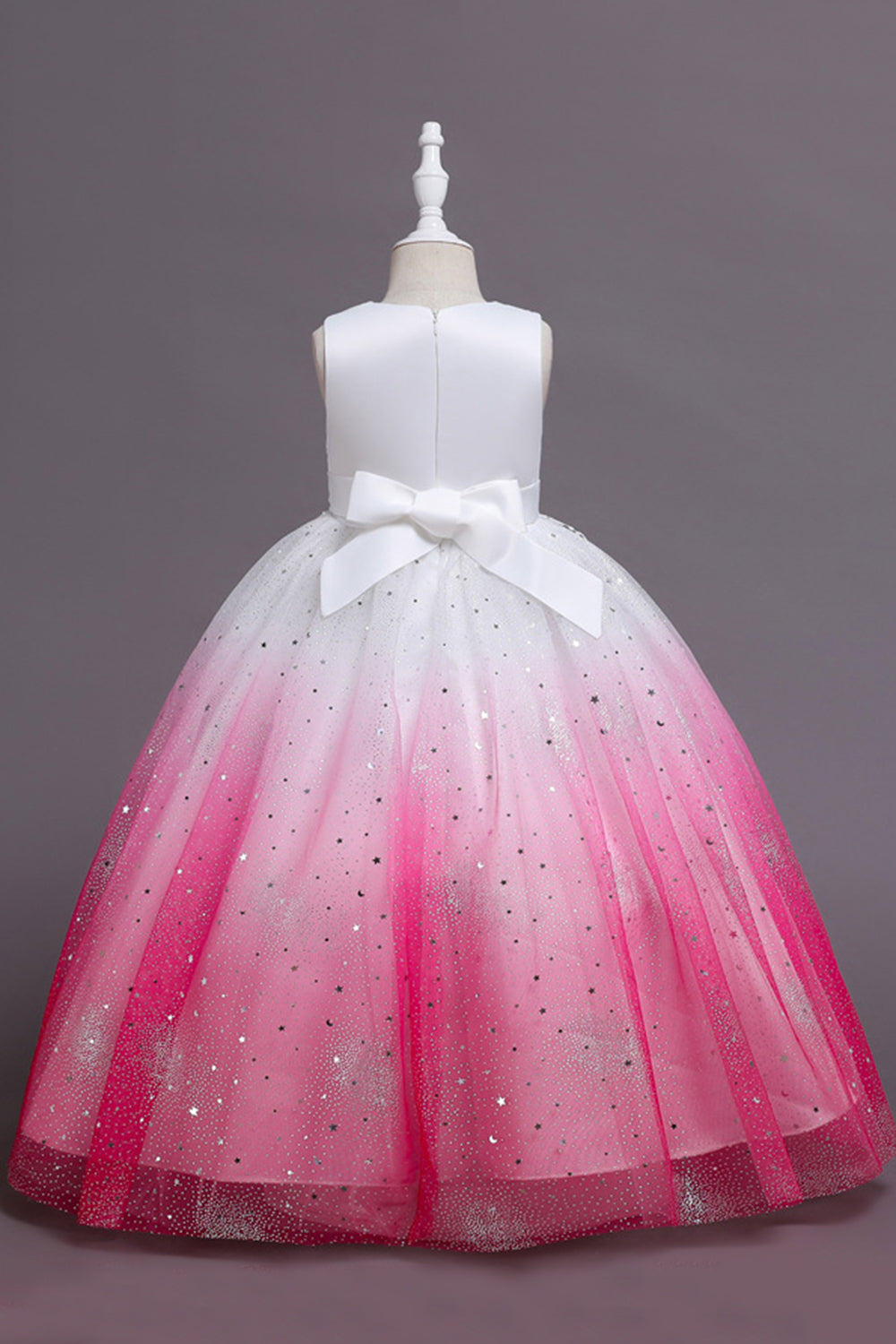 Vestido largo de niña sin mangas púrpura sin mangas