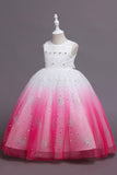 Vestido largo de niña sin mangas púrpura sin mangas