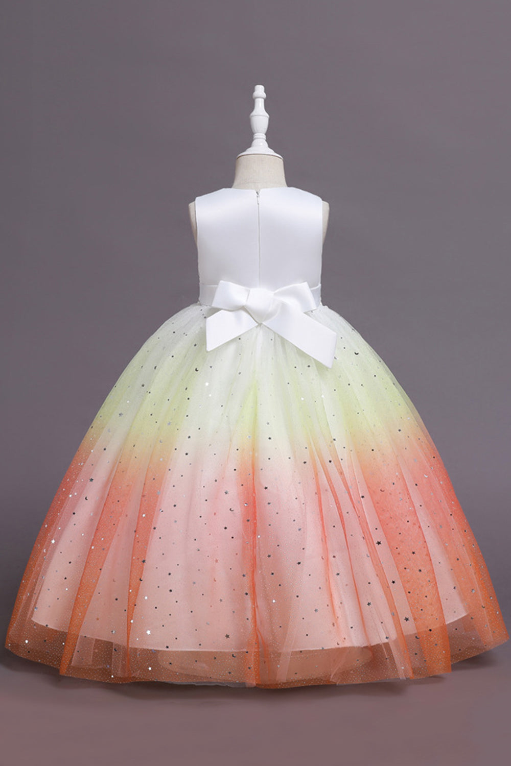Vestido largo de niña sin mangas púrpura sin mangas