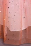 Vestido largo de niña sin mangas púrpura sin mangas