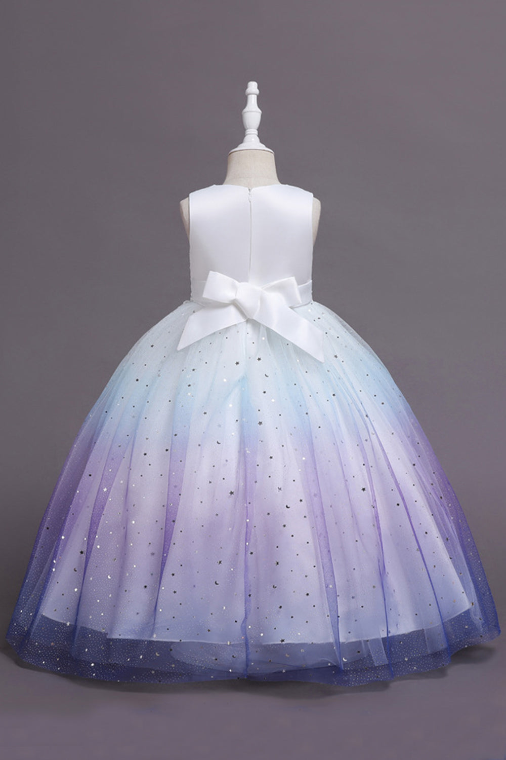 Vestido largo de niña sin mangas púrpura sin mangas