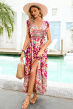 Vestido Boho Floral Rojo