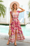 Vestido Boho Floral Rojo