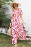 Vestido Casual de Verano Estampado Rojo