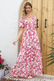 Vestido Casual de Verano Estampado Rojo