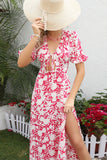 Vestido Casual de Verano Estampado Rojo