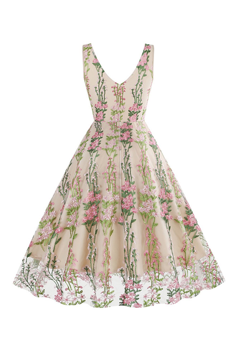 1950s Vestido Negro con Bordado