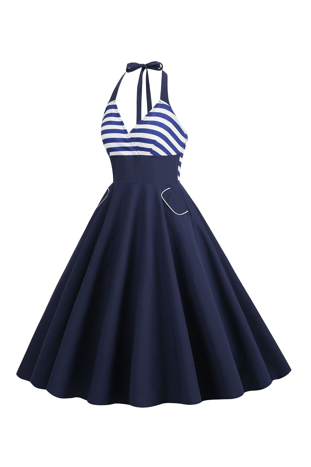 Rayas Halter 1950s Vestido