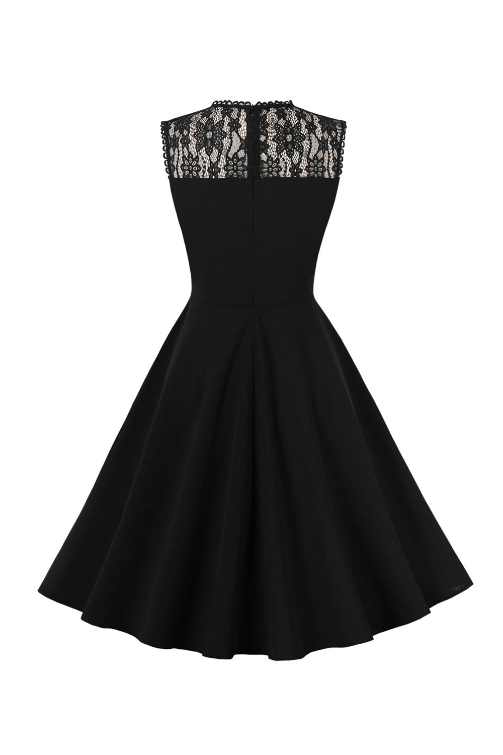 1950s Vestido Negro con Encaje