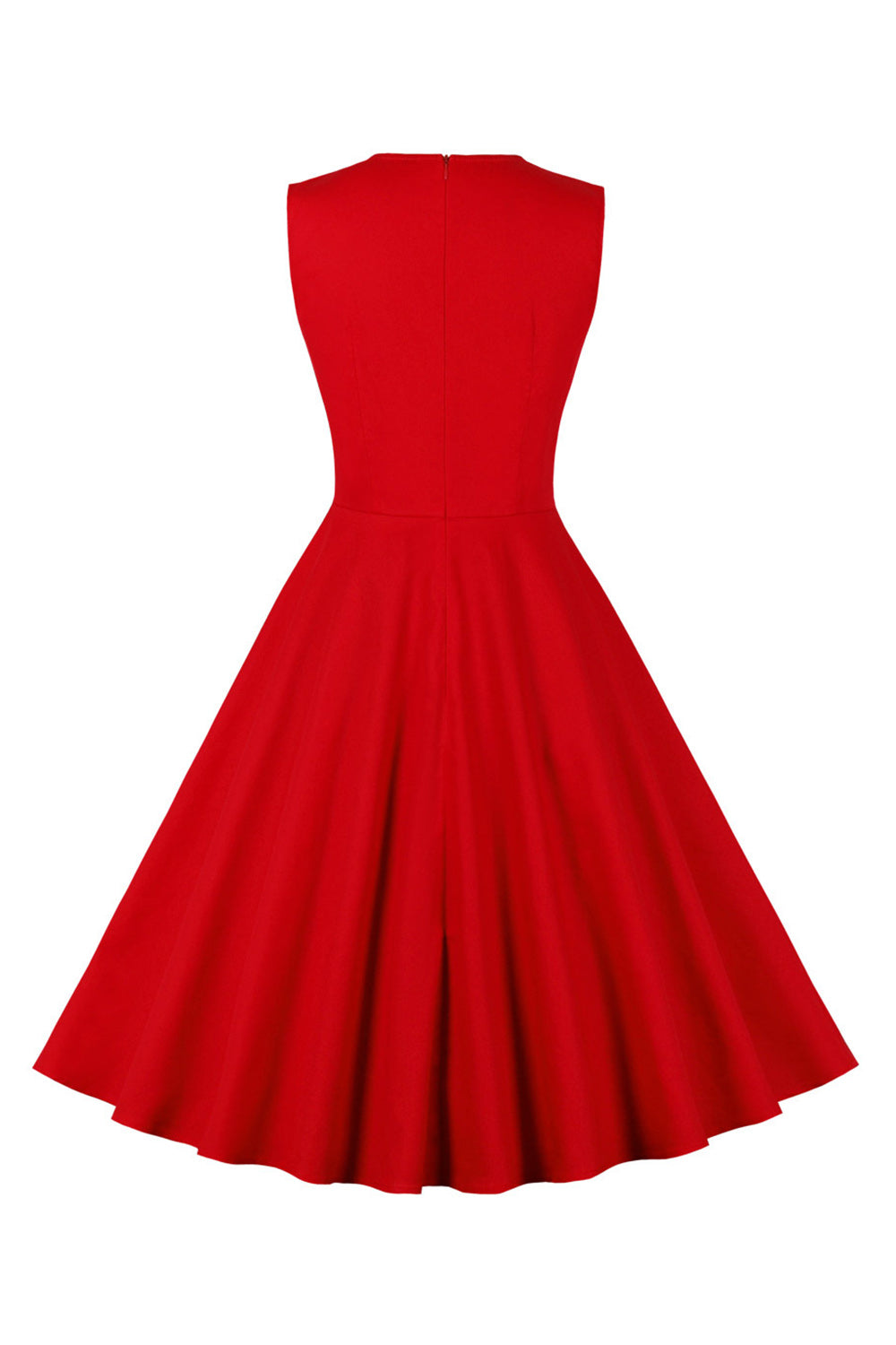 1950s Vestido Negro A Cuadros