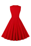 1950s Vestido Negro A Cuadros