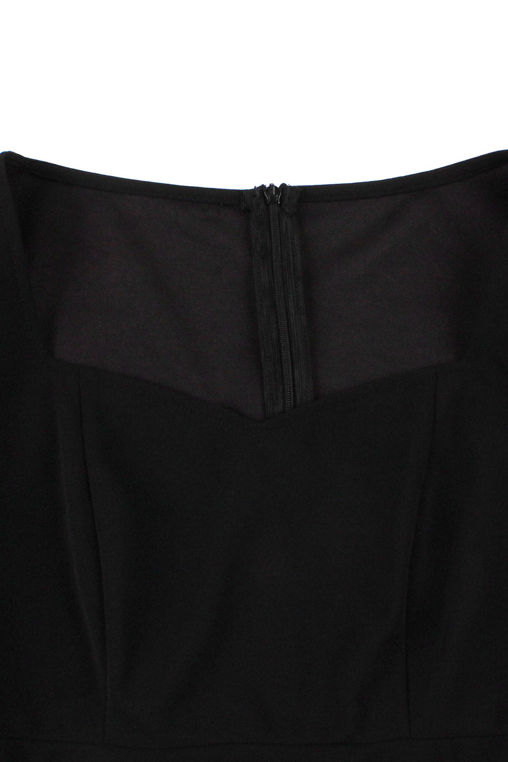 1950s Vestido Negro Con Mangas Cortas