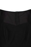 1950s Vestido Negro Con Mangas Cortas